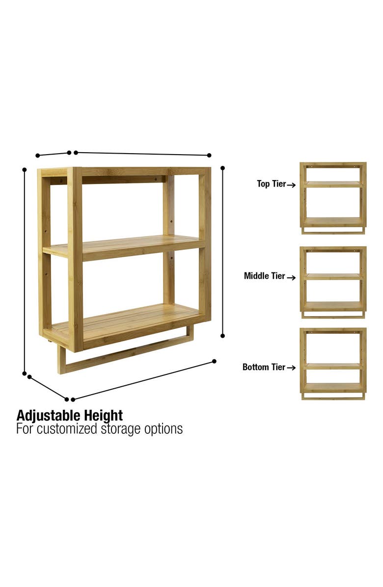 SORBUS Bamboo Kitchen Shelf & Towel Rack, Alternate, color,