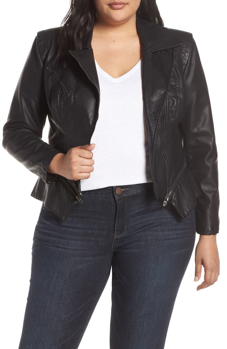 BLANKNYC Faux Leather Moto Jacket, Alternate, color,