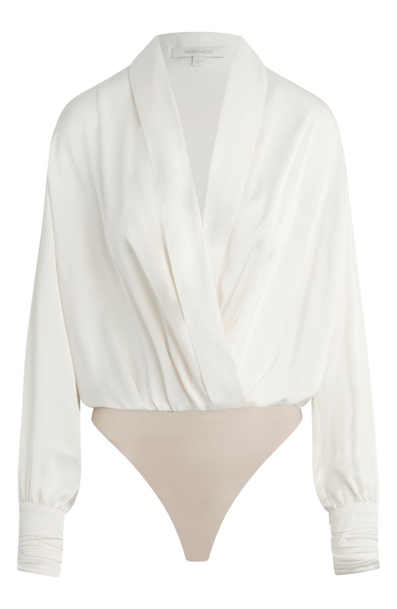 Favorite Daughter The Better Off Satin Bodysuit, Alternate, color, Ivory