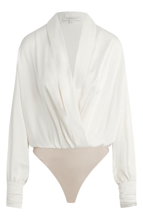 Favorite Daughter The Better Off Satin Bodysuit In White