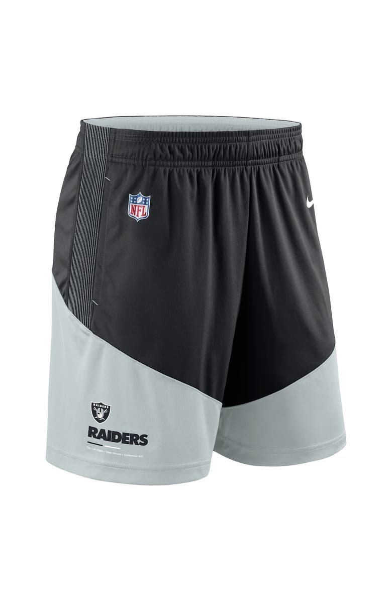 Nike Men's Nike Black/Silver Las Vegas Raiders Sideline Primary Lockup Performance Shorts, Alternate, color, Black