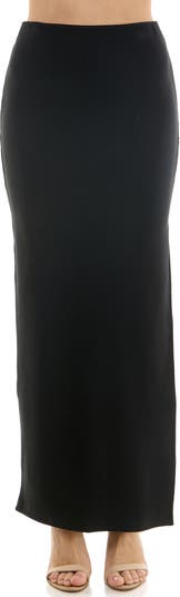 スカート Brushed ver knit ribbed maxi slit long skirt BLACK MX long s DHgate.com:Elegant Ribbed Knit Maxi Skirt - High Waist, Side