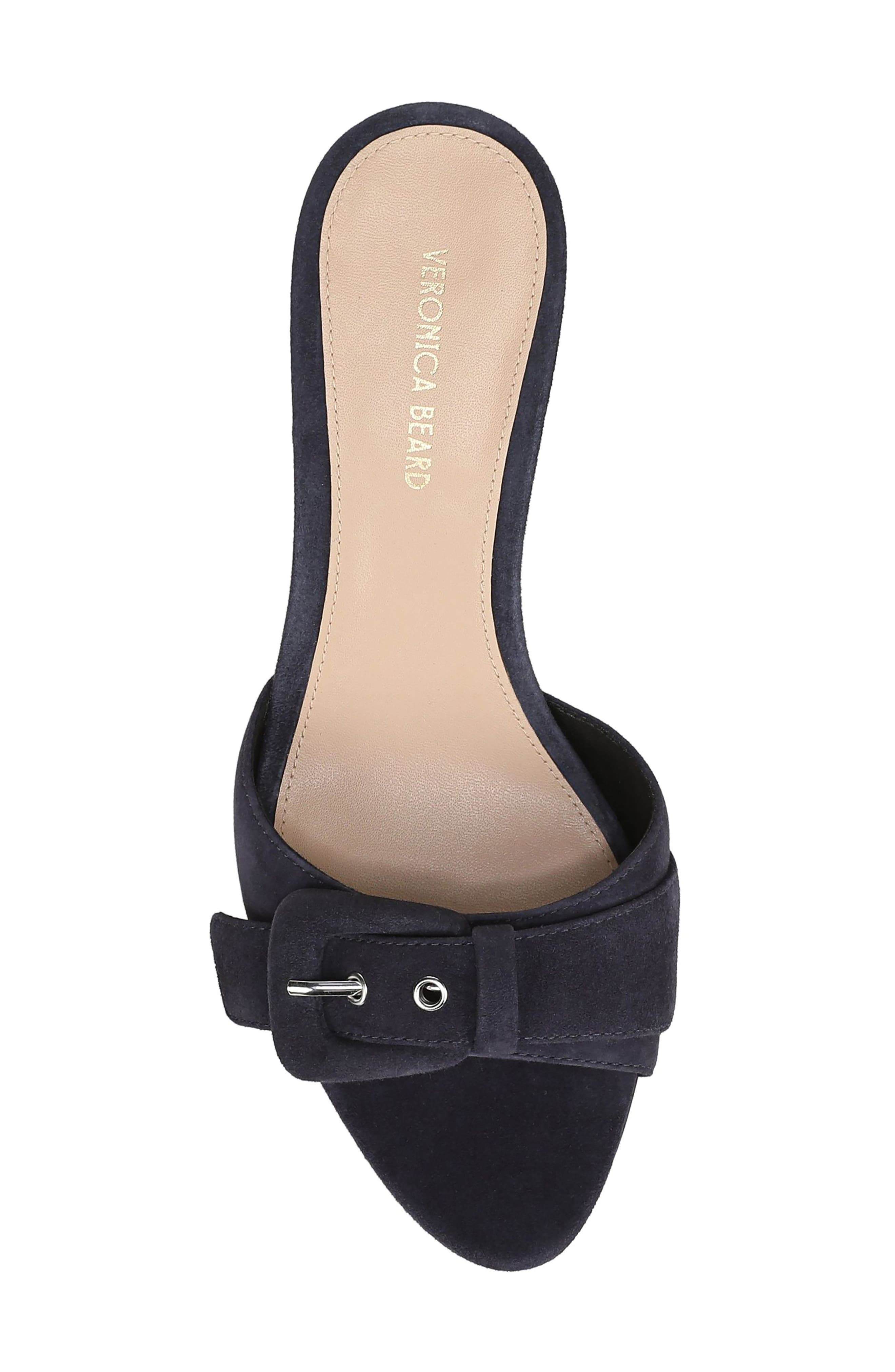Tia Buckle Slide Sandal, Alternate, color, NAVY SUEDE