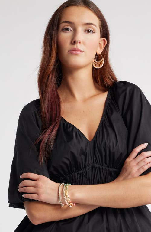 Nordstrom Beaded Crescent Half Hoop Earrings In Multi
