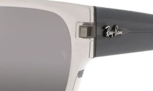 Ray Ban Ray-ban 58mm Polarized Rectangular Sunglasses In Transparent Grey