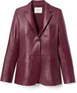 Lafayette 148 New York Lambskin Leather Blazer