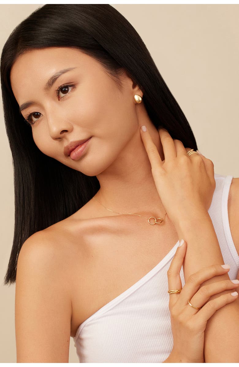 Oradina 14K Gold Forever Linked Necklace, Alternate, color, Yellow Gold