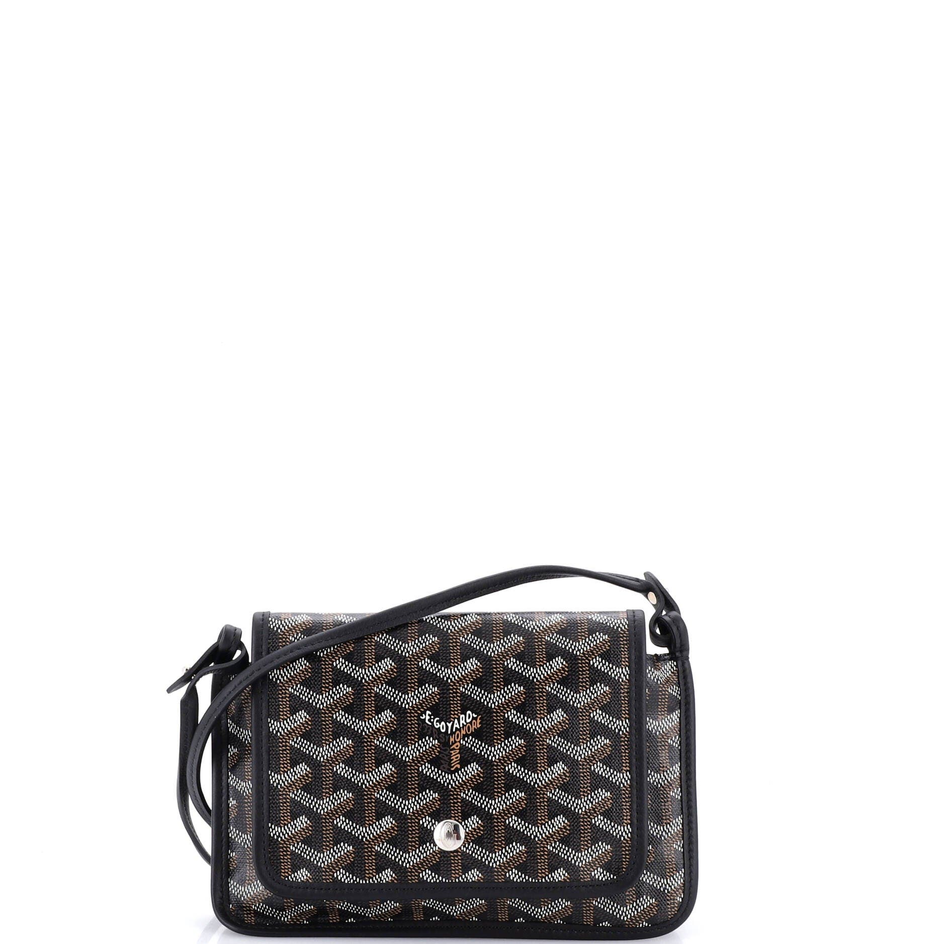 Pre-Owned Goyard Plumet Clutch Wallet Coated Canvas, Main, color, Black