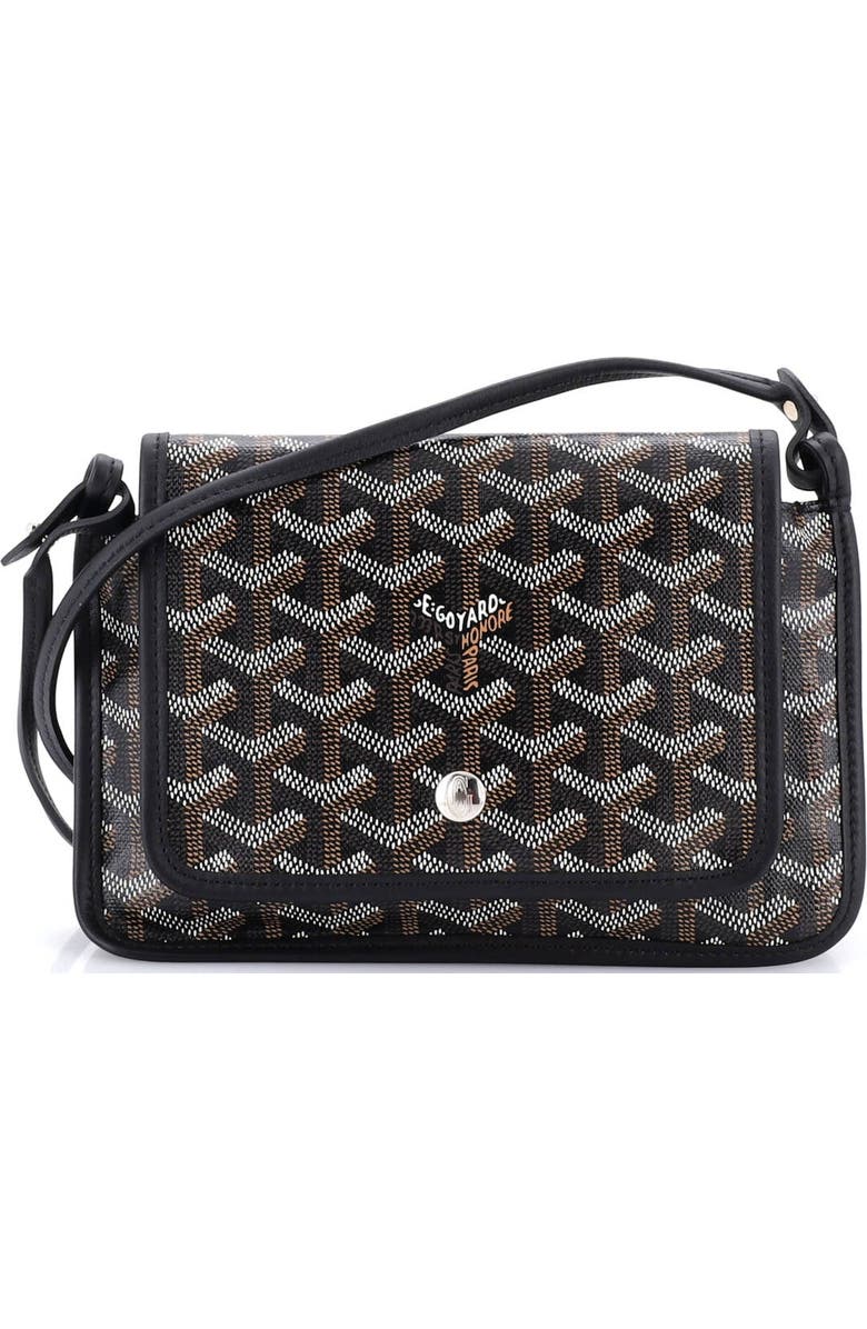Pre-Owned Goyard Plumet Clutch Wallet Coated Canvas, Main, color, Black
