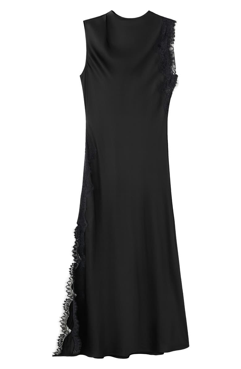 MANGO Lace Sleeveless Satin Maxi Dress, Alternate, color,