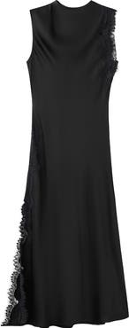 MANGO Lace Sleeveless Satin Maxi Dress