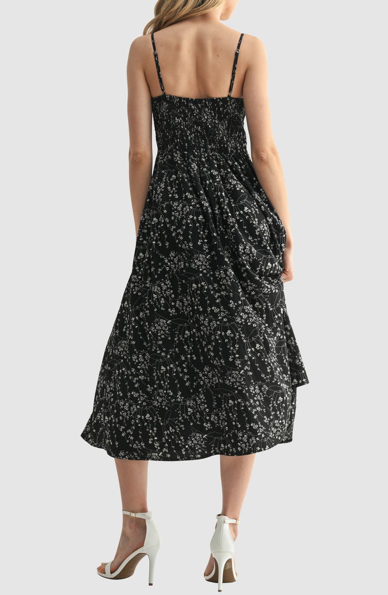 All in Favor Midi Sundress, Alternate, color, Black White