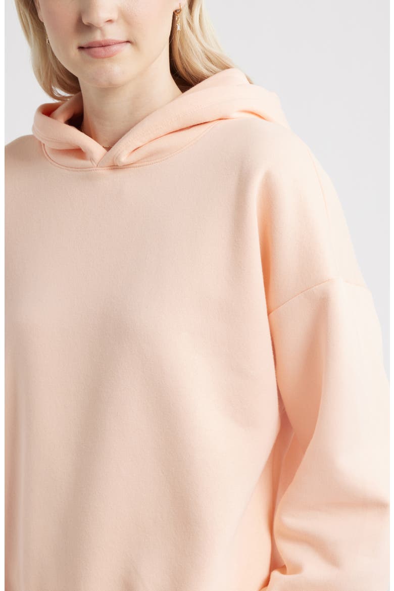 Relaxed Fleece Hoodie, Alternate, color, CORAL MORNING