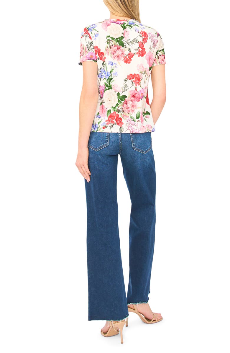 Ted Baker Willow Floral Knit T-Shirt, Alternate, color, Ultra White