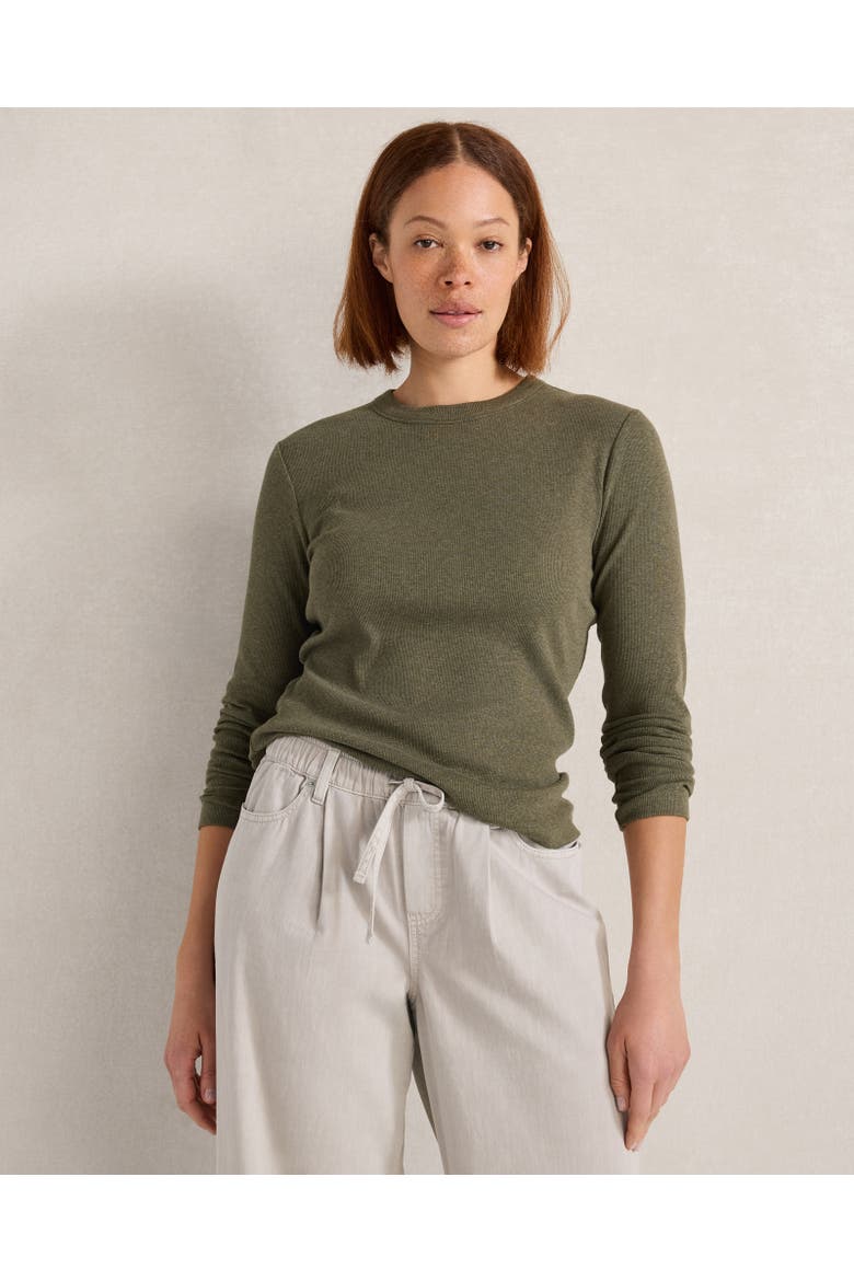 Essential Organic Cotton Long Sleeve Tee, Main, color, Bay Leaf Hthr