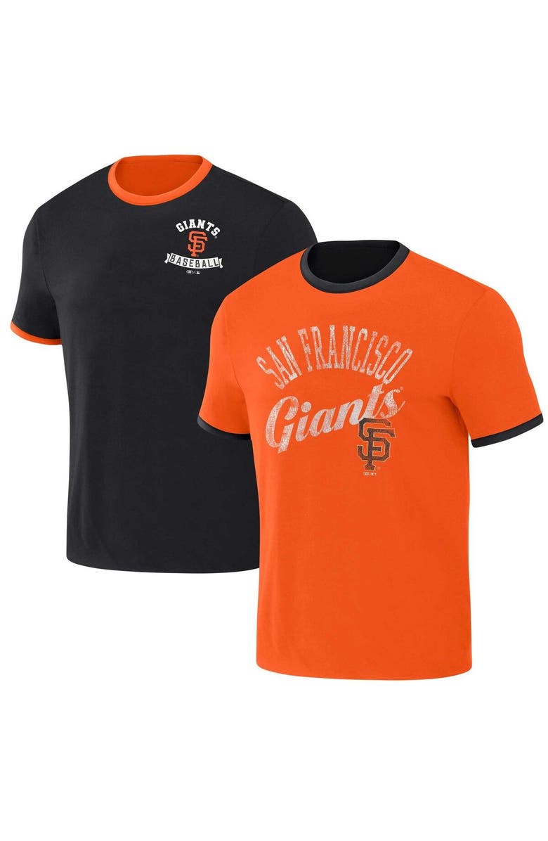 Darius Rucker Collection by Fanatics Men's Darius Rucker Collection by Fanatics Black/Orange San Francisco Giants Two-Way Ringer Reversible T-Shirt, Main, color, 