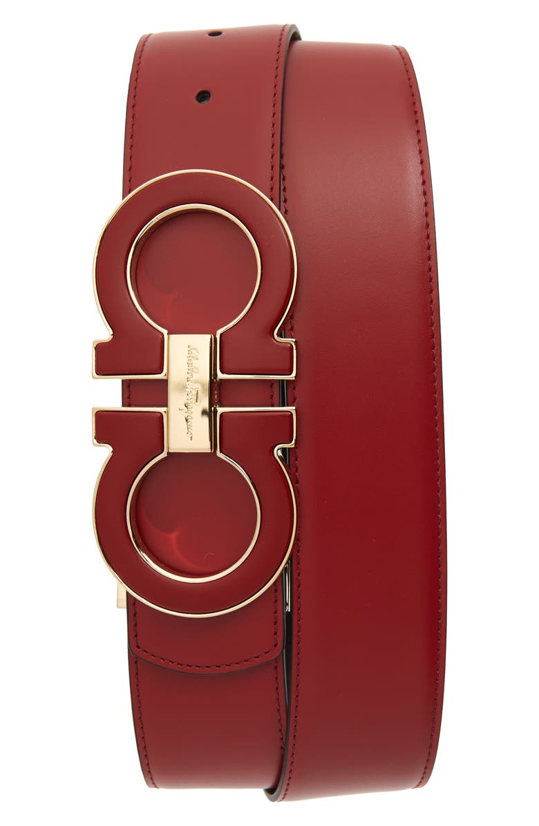 FERRAGAMO Reversible Leather Belt, Main, color,