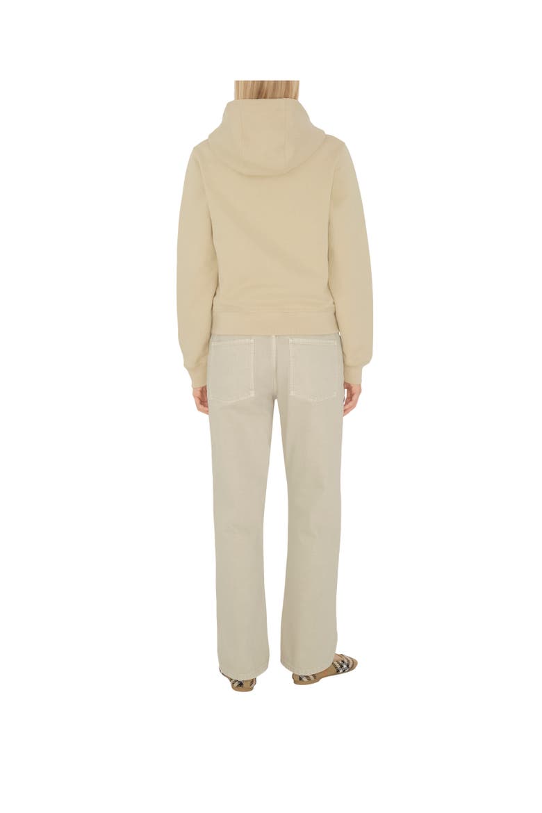 Check Label Cotton Zip Hoodie, Alternate, color, Nutmeg beige