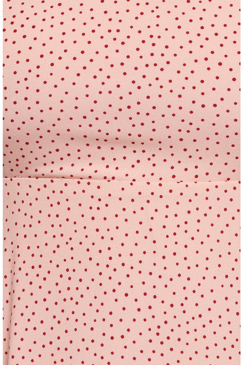 Ellody Polka Dot Tie Shoulder Maxi Dress, Alternate, color, PEACH POLKA DOT