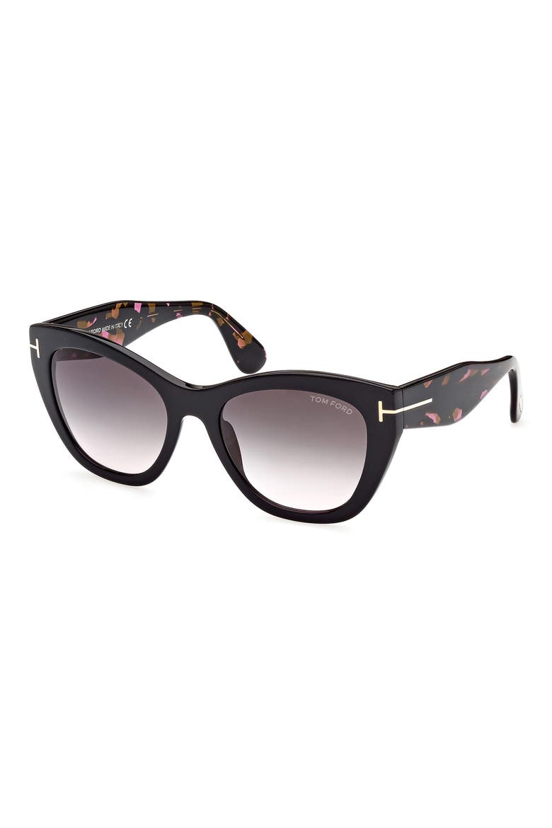 Cara 56mm Square Sunglasses, Alternate, color, BLACK/ GRADIENT SMOKE