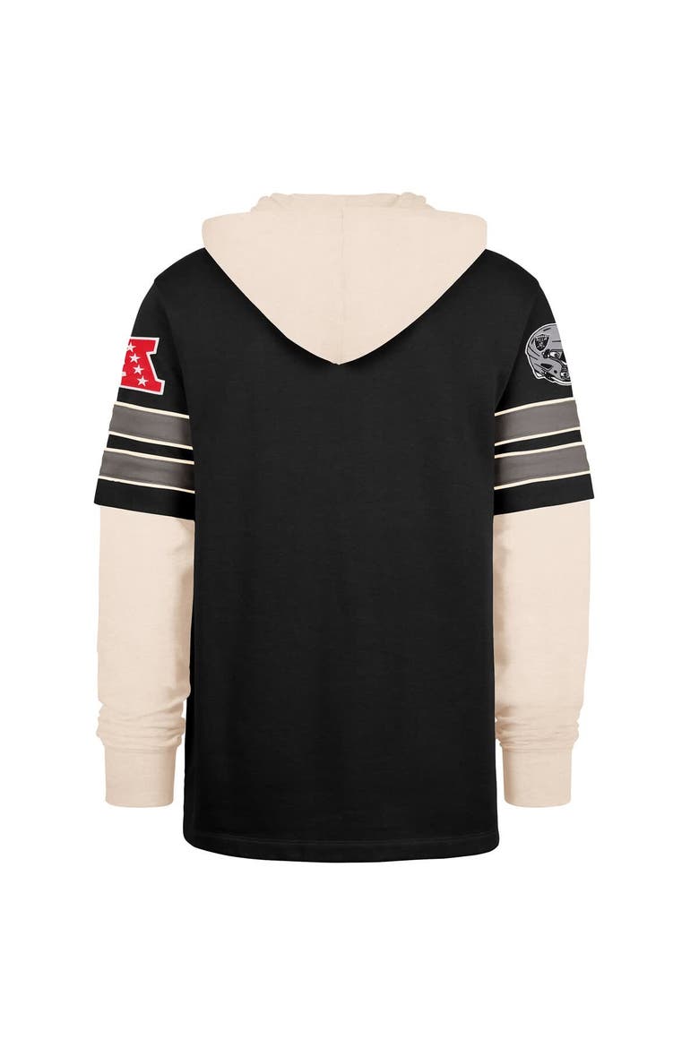 Men's '47  Black Las Vegas Raiders Split Zone Cornerback Duo Hoodie, Alternate, color, Black