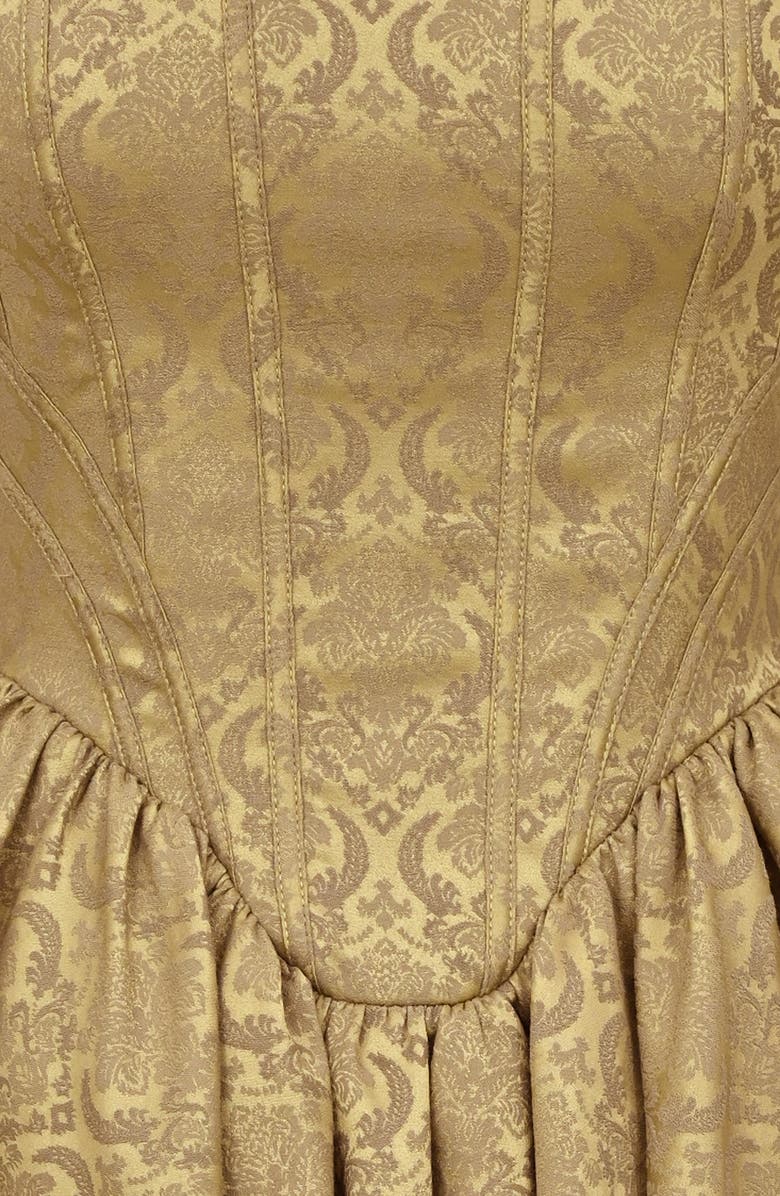 HOUSE OF CB Saasha Bow Back Flare Minidress, Alternate, color, Gold