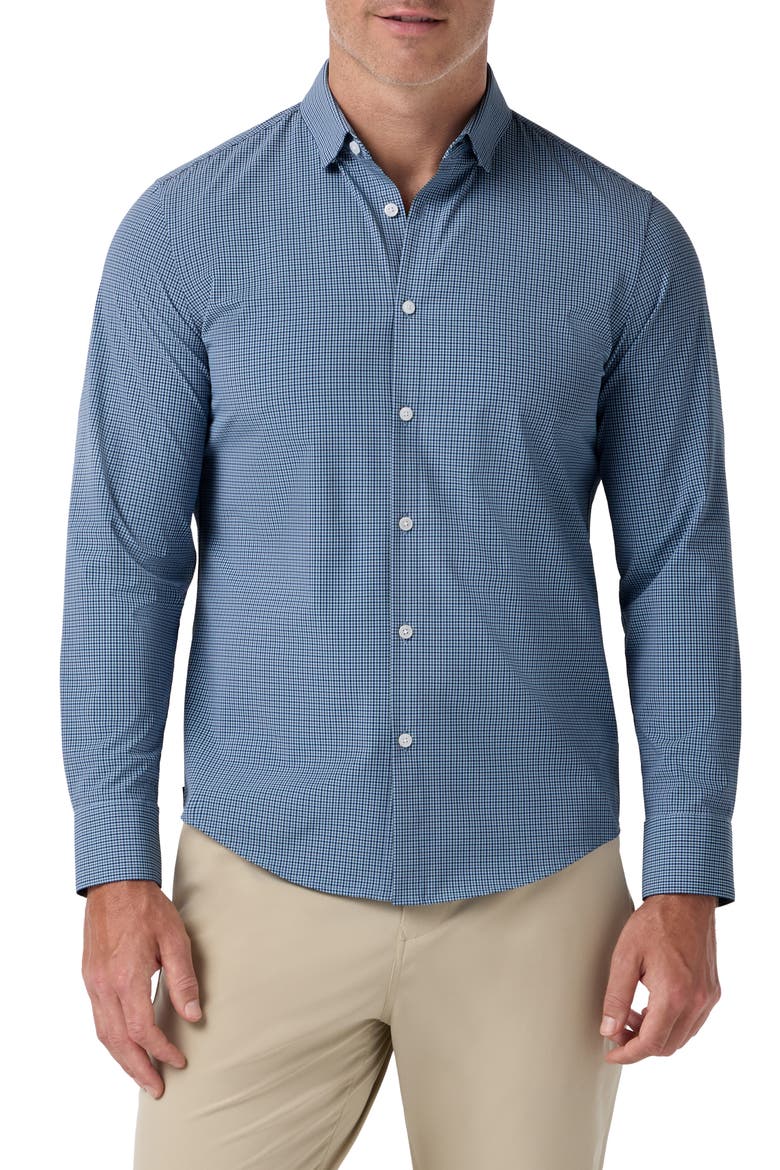 Leeward No Tuck Dress Shirt, Main, color, MIDNIGHT NAVY SIMON PLAID