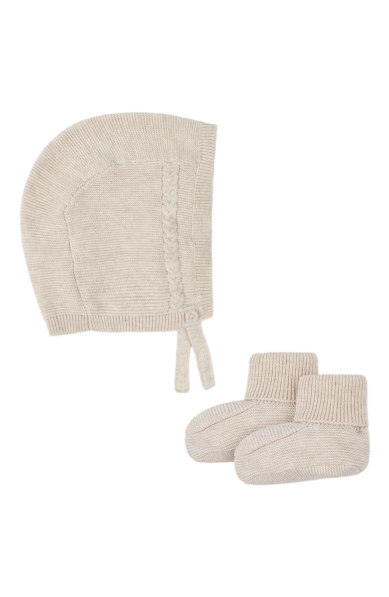 Hope & Henry Baby Organic Sweater Bonnet and Bootie Set, Infant, Alternate, color,
