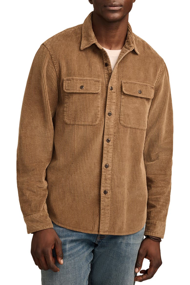 Corduroy Button-Up Top, Main, color, TEAK