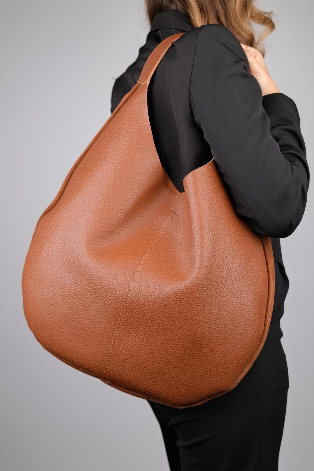 PUJA Leather Shoulder Bag, Alternate, color, Cognac Suede