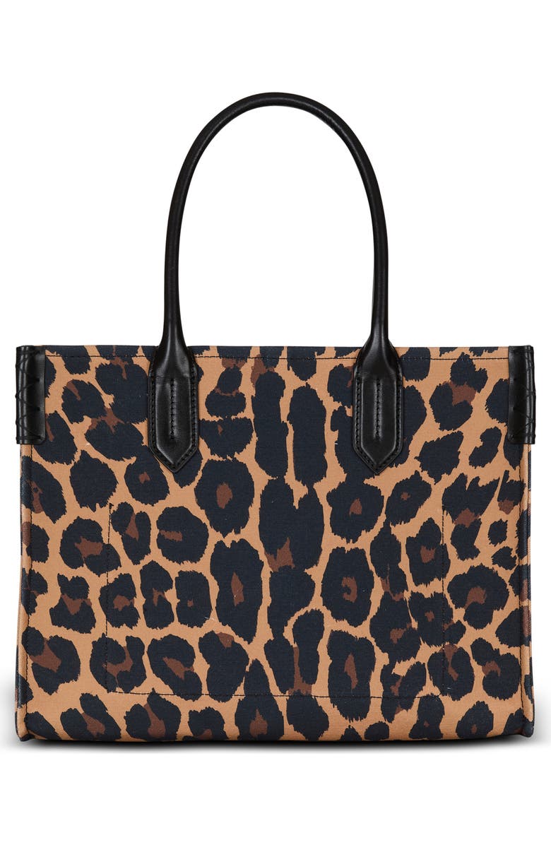 Balmain B-Army 36 Leopard Print Canvas Tote, Alternate, color,