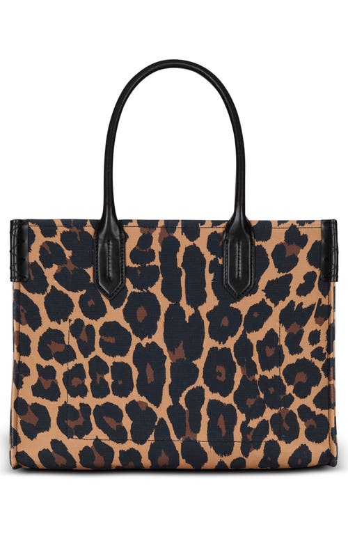 Balmain B-army 36 Leopard Print Canvas Tote In Multi