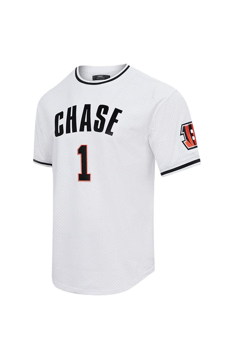 PRO STANDARD Men's Pro Standard Ja'Marr Chase White Cincinnati Bengals Mesh Player Name & Number Top, Alternate, color, White