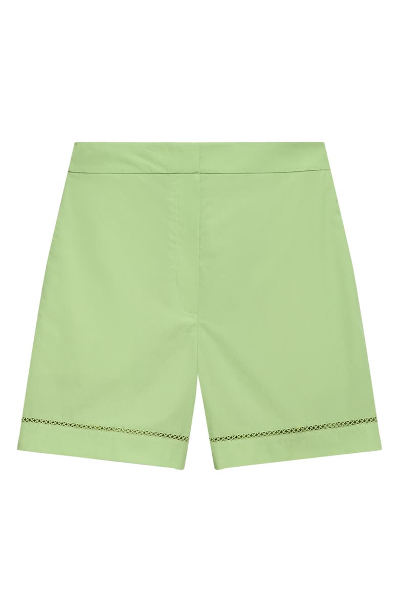 Theory Lattice Inset Stretch Cotton Shorts, Alternate, color, Meadow