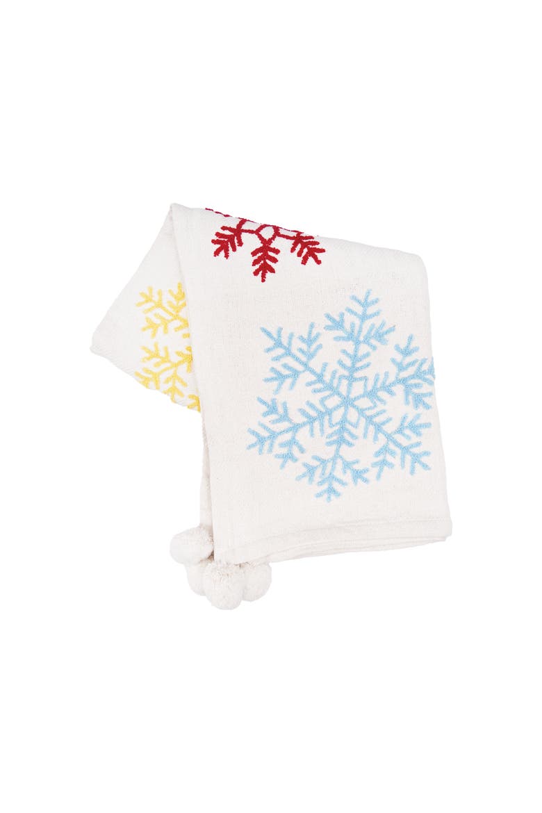 Boho Christmas Throw Blanket, Main, color, Beige