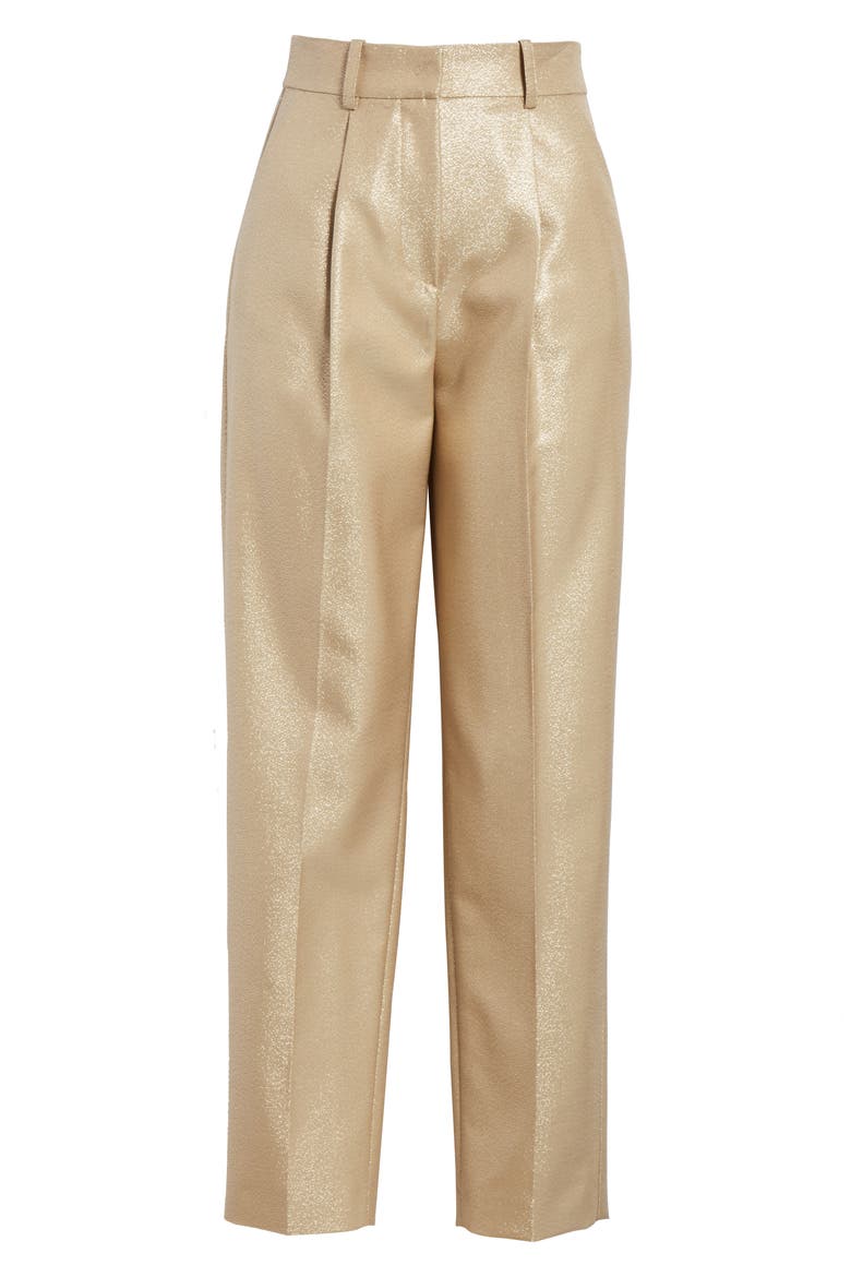 Metallic Crop Pants, Alternate, color, GOLD