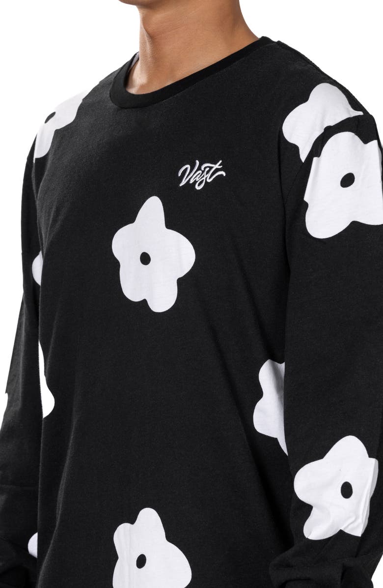 VAST Floral Long Sleeve Graphic T-Shirt, Alternate, color, Black