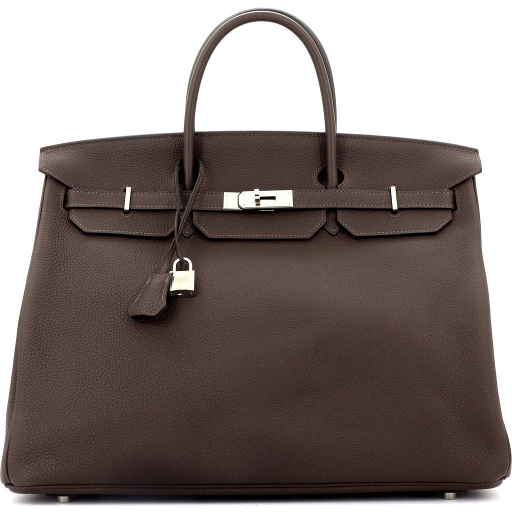 Pre-owned Hermes Hermes Birkin Handbag Brown Togo With Palladium Hardware 40 In Brown