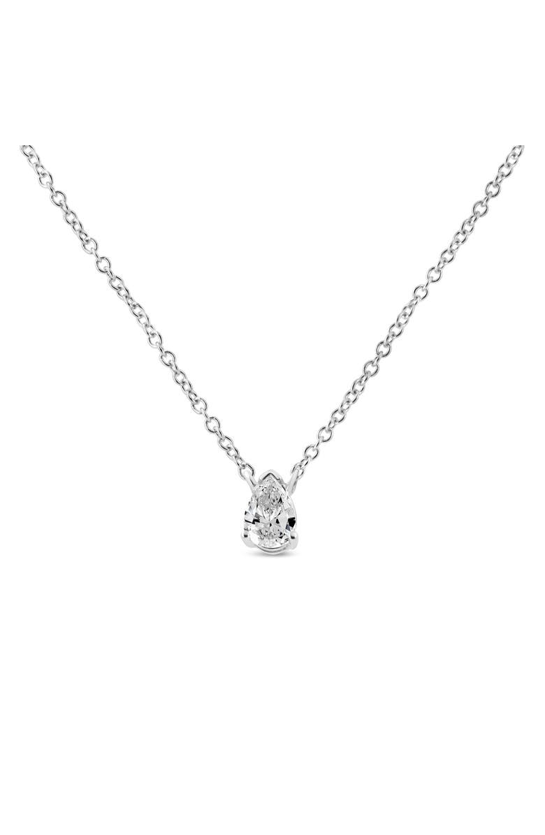 Haus of Brilliance 14K White Gold 1/5 Cttw Pear Shape Solitaire Diamond 18" Pendant Necklace, Alternate, color, White