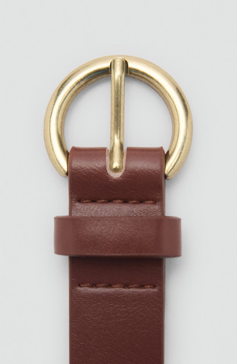 MANGO Ring Embellished Faux Leather Belt, Alternate, color, 