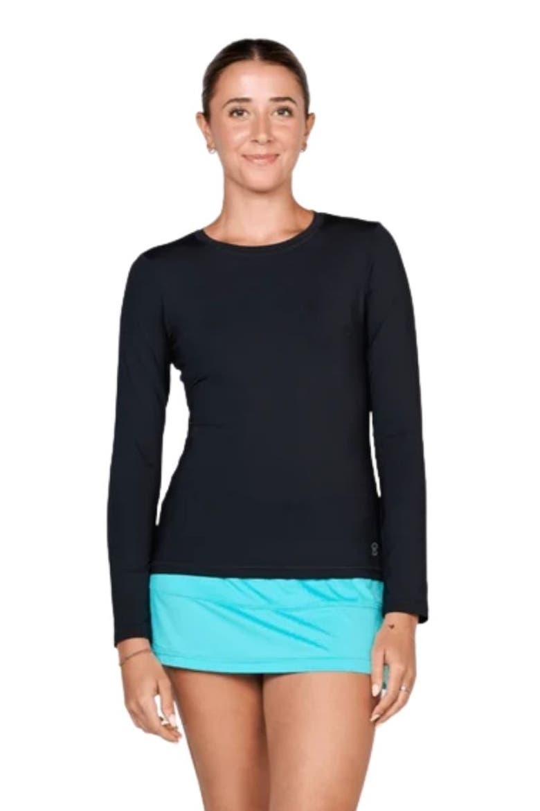 UV Colors Womens Long Sleeve Tennis Shirt, Main, color, Black