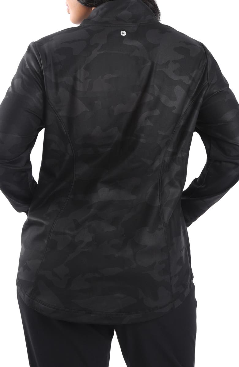 90 DEGREE BY REFLEX Camo Print Thumbhole Zip Front Jacket, Alternate, color, 