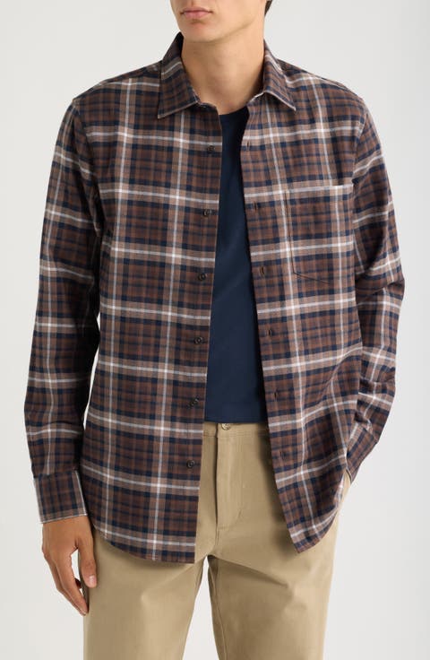 Plaid Cotton & Cashmere Button-Up Shirt