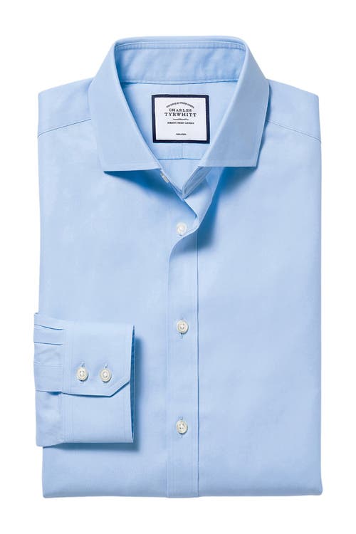 CHARLES TYRWHITT CHARLES TYRWHITT NON-IRON TWILL CUTAWAY SLIM FIT SHIRT SINGLE CUFF