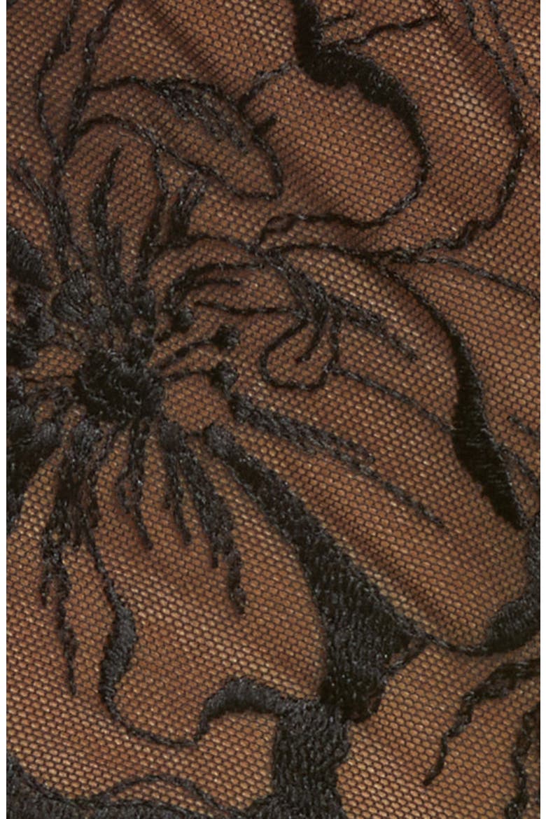Fleurs Hipster Tanga, Alternate, color, BLACK
