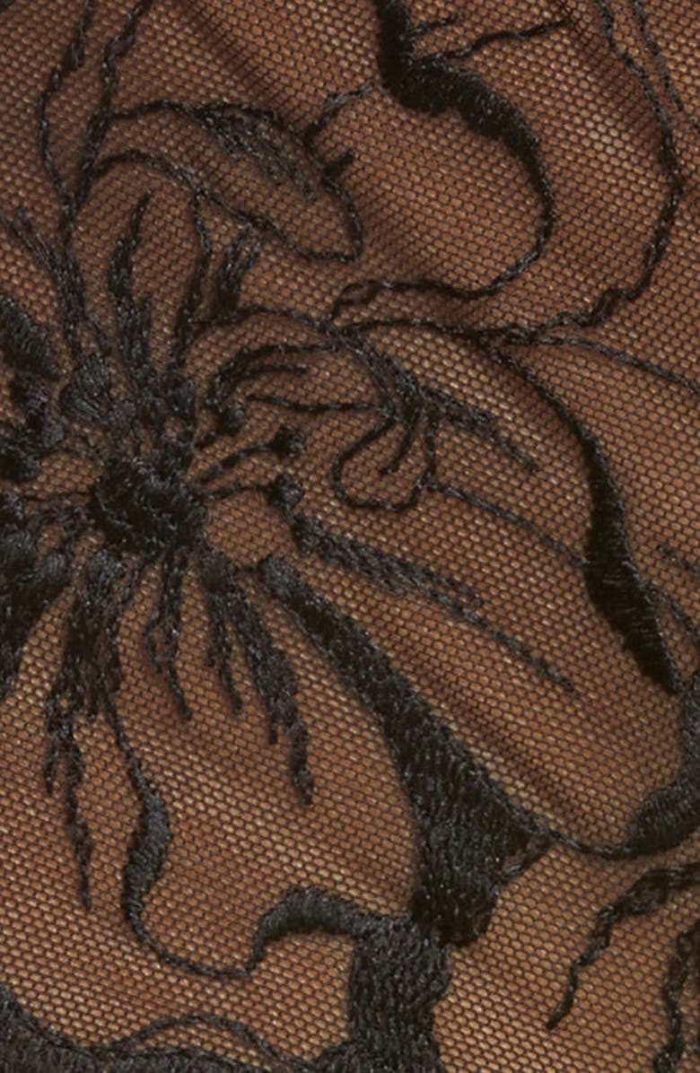 Chantelle Lingerie Fleurs Hipster Tanga, Alternate, color, Black