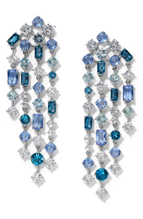 Sunshower Crystal Cascade Drop Earrings