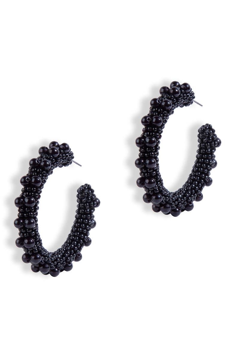 Deepa Gurnani Vidya Beaded Hoop Earrings, Main, color, 
