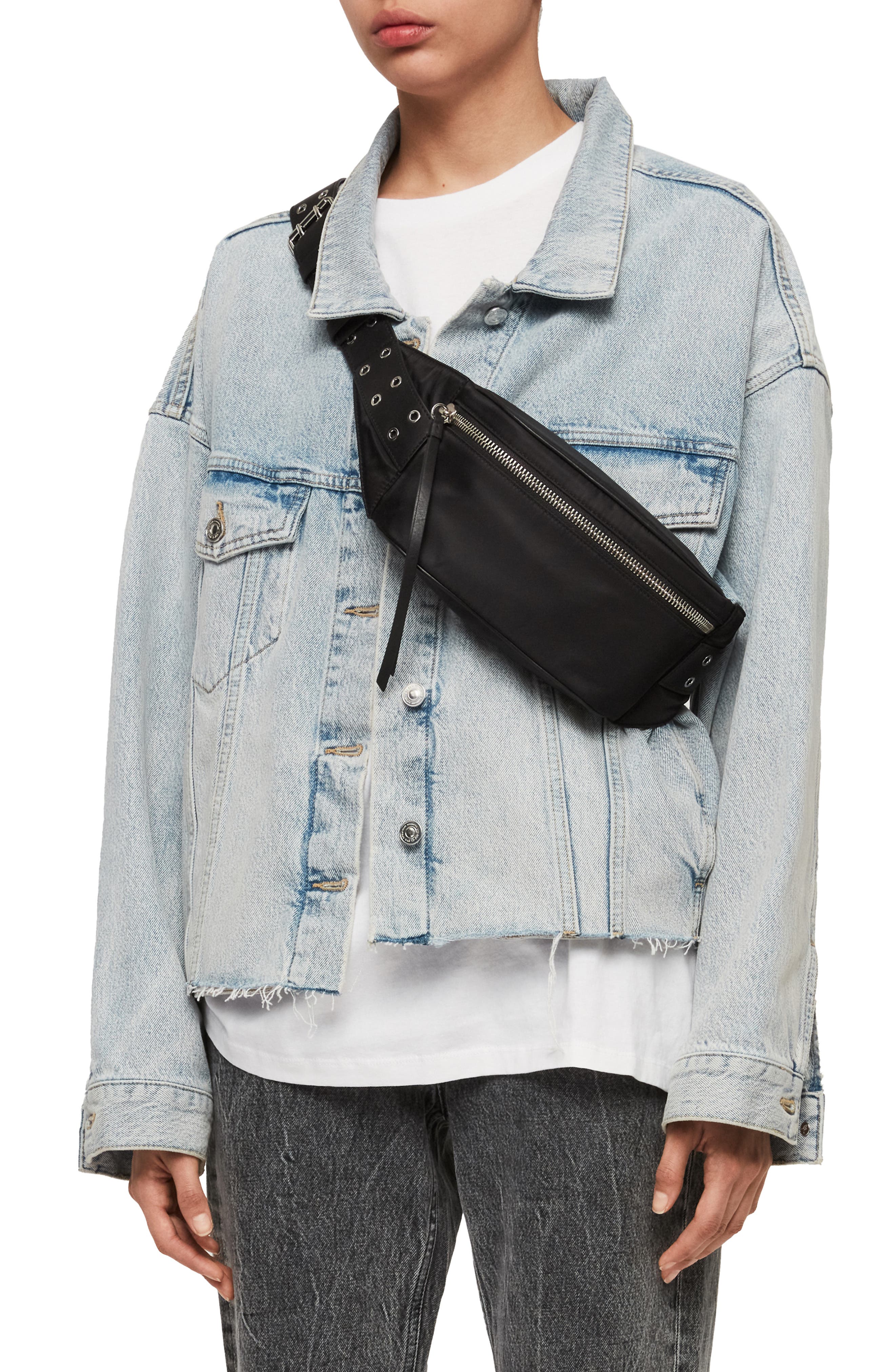 AllSaints Sid Nylon Belt Bag, Alternate, color, 