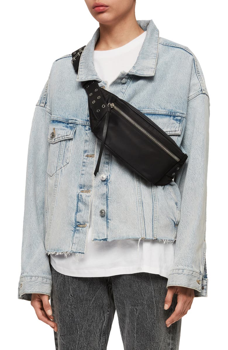 AllSaints Sid Nylon Belt Bag, Alternate, color,